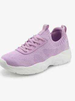 Baskets chaussures en textile, chaussures en tissu avec semelle chunky tendance