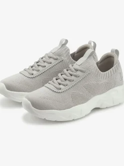 Baskets chaussures en textile, chaussures en tissu avec semelle chunky tendance