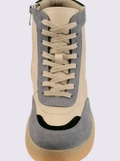 Baskets cuir de bœuf nappa et velours