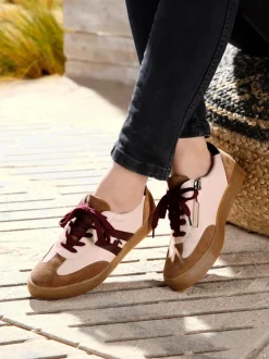 Baskets cuir de bœuf nappa et velours
