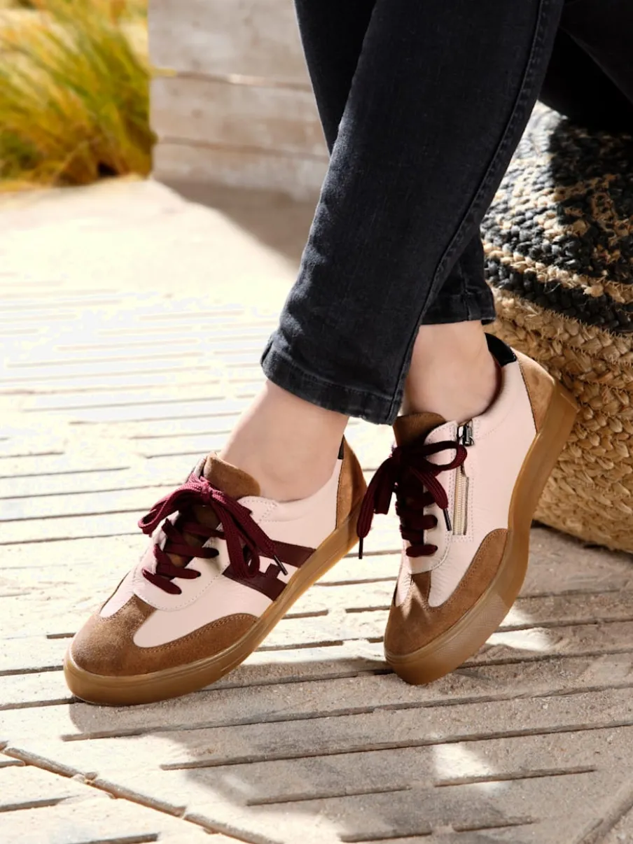 Baskets cuir de bœuf nappa et velours