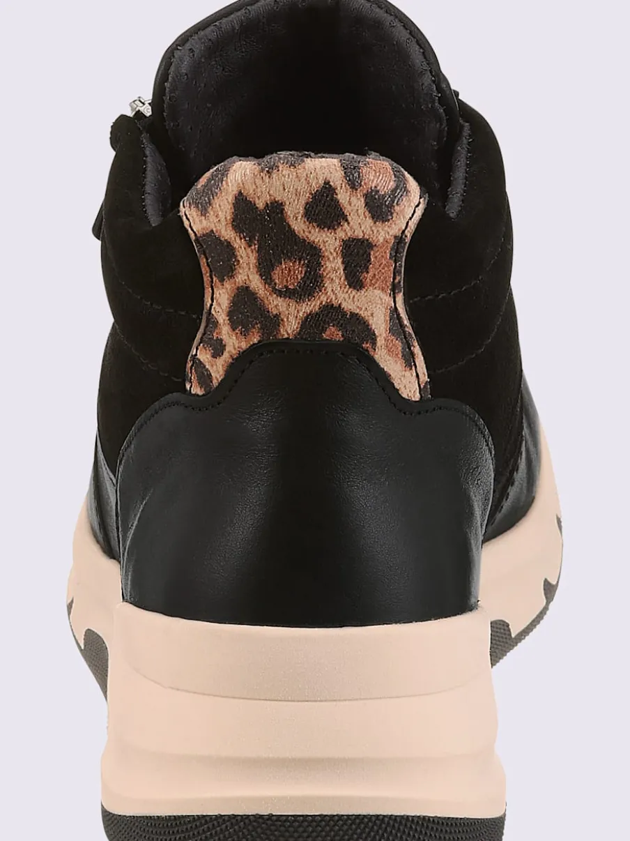 Baskets cuir de bœuf nappa et velours