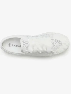 Baskets sneakers d'été légères avec dentelle tendance et élégante et semelle légèrement compensée