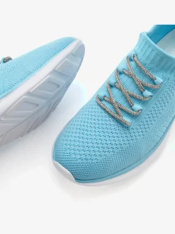 Baskets sneakers en textile avec laçage brillant tendance