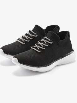 Baskets sneakers en textile avec laçage brillant tendance