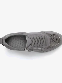 Baskets sneakers élégantes avec imprimé léopard brillant tendance et superbe imitation daim