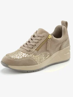 Baskets sneakers élégantes avec imprimé léopard brillant tendance et superbe imitation daim