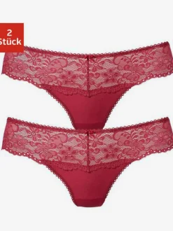 Beau string avec large ceinture de dentelle nuance