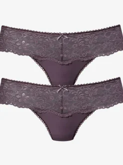 Beau string avec large ceinture de dentelle nuance