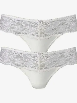 Beau string avec large ceinture de dentelle nuance