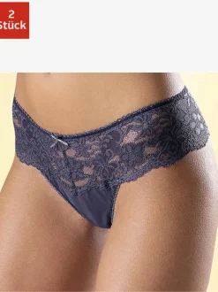 Beau string avec large ceinture de dentelle nuance