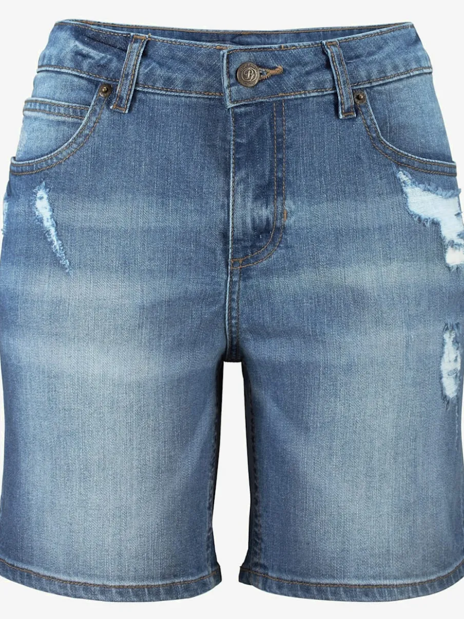 Bermudas en jean effet déchiré coupe cinq poches recyclé