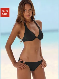 Bikini armatures à nouer dans le cou avec anneaux décoratifs