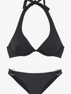 Bikini armatures à nouer dans le cou avec anneaux décoratifs
