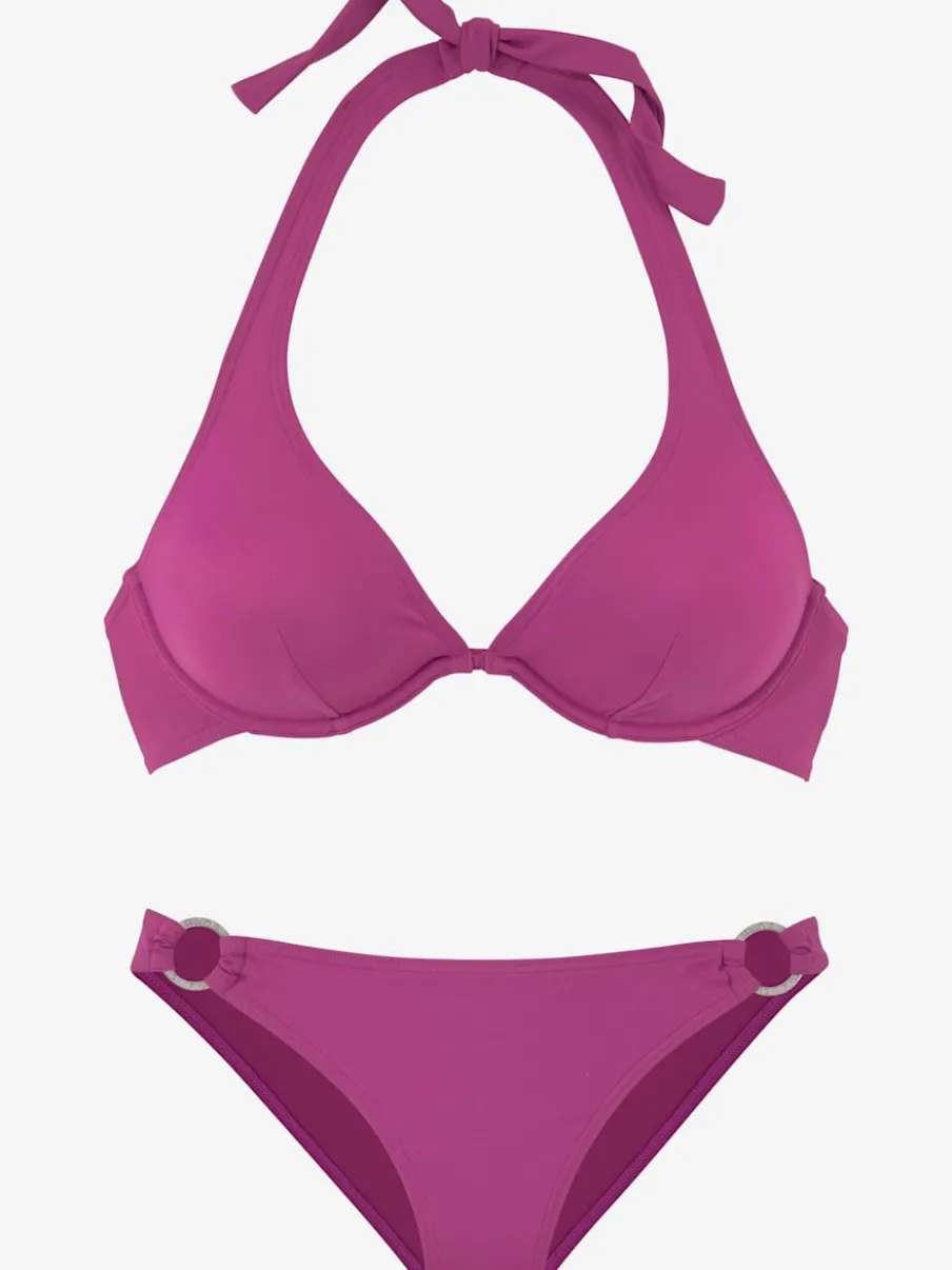 Bikini armatures à nouer dans le cou avec anneaux décoratifs