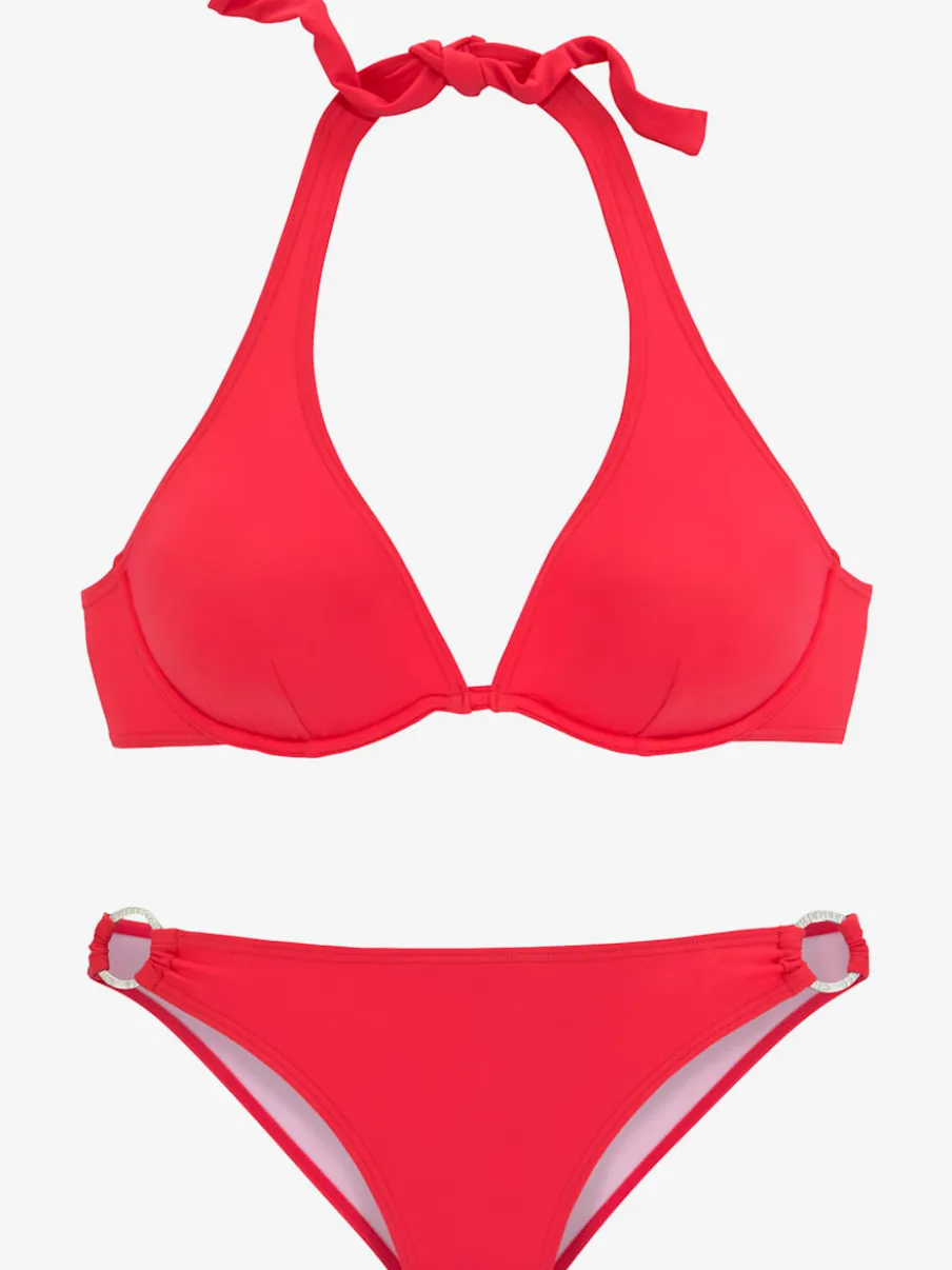 Bikini armatures à nouer dans le cou avec anneaux décoratifs