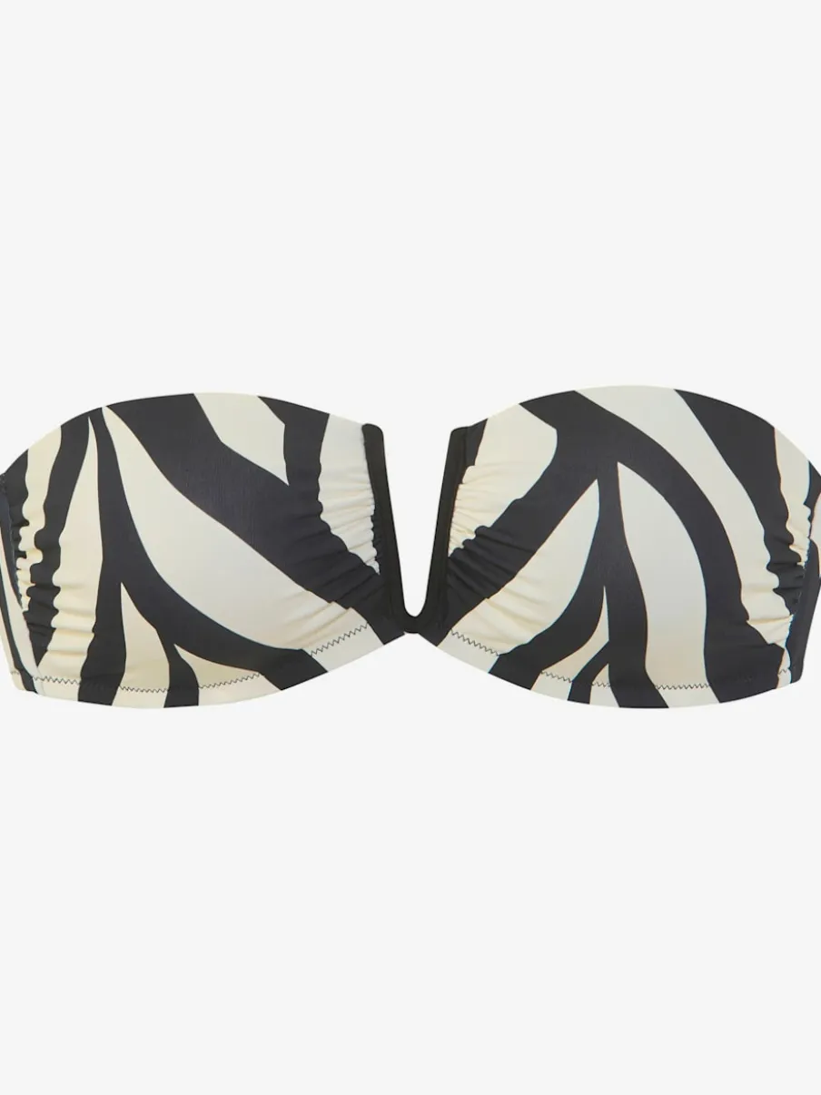 Bikini bandeau au design animal avec bretelles amovibles