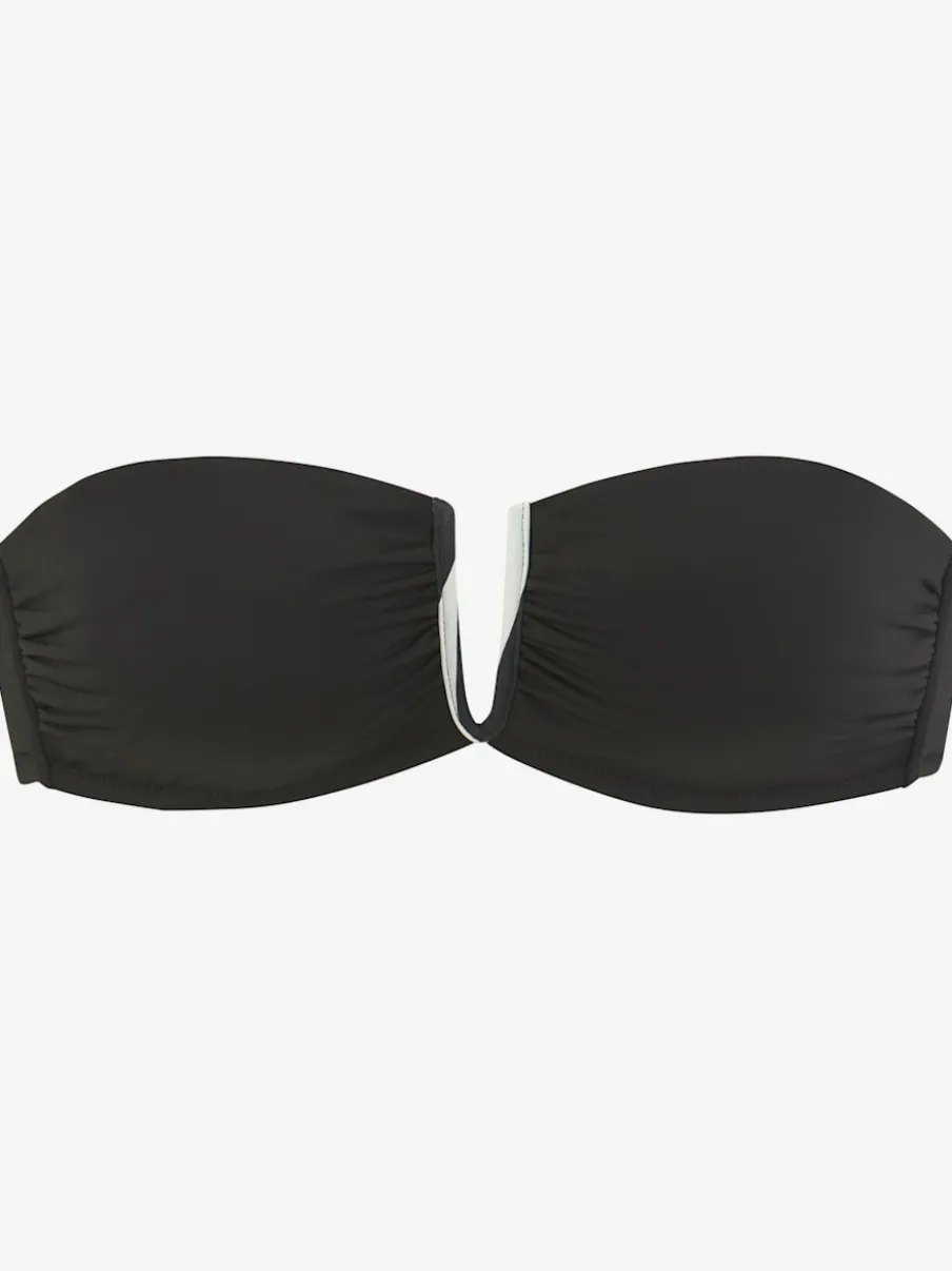 Bikini bandeau design uni avec détails contrastés modernes
