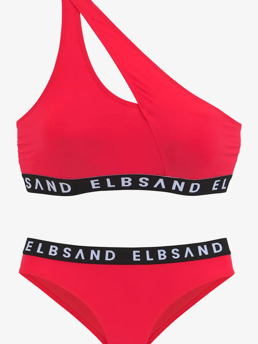 Bikini bustier asymétrique avec ruban élastique et bonnets amovibles