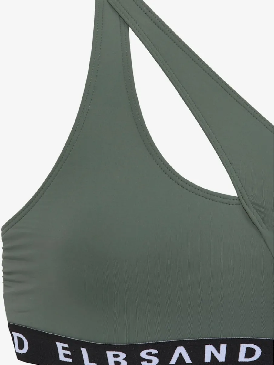Bikini bustier asymétrique avec ruban élastique et bonnets amovibles