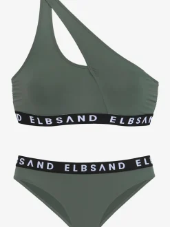 Bikini bustier asymétrique avec ruban élastique et bonnets amovibles