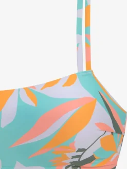 Bikini bustier imprimé feuilles avec finitions confortables et ajustables