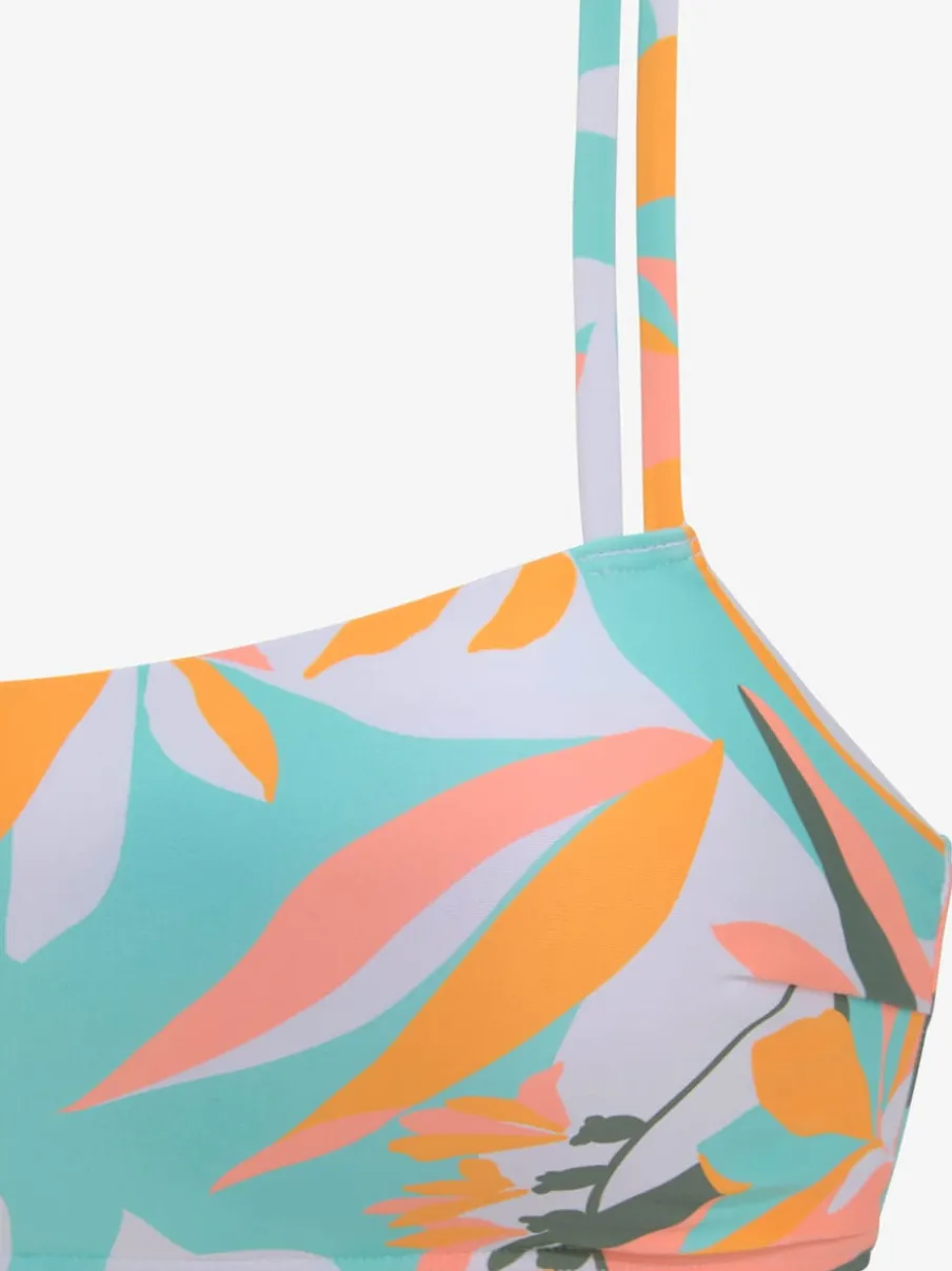 Bikini bustier imprimé feuilles avec finitions confortables et ajustables