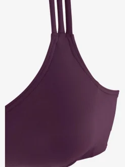 Bikini bustier uni avec bretelles croisées et bas assortis