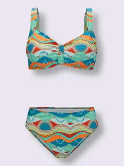 Bikini imprimé avec bonnets doux et bretelles réglables