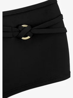 Bikini mini-short avec ceinture décorative et anneau brillant