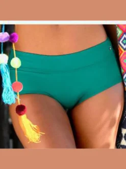 Bikini mini-short uni avec haut à triangle et qualité microfibre douce