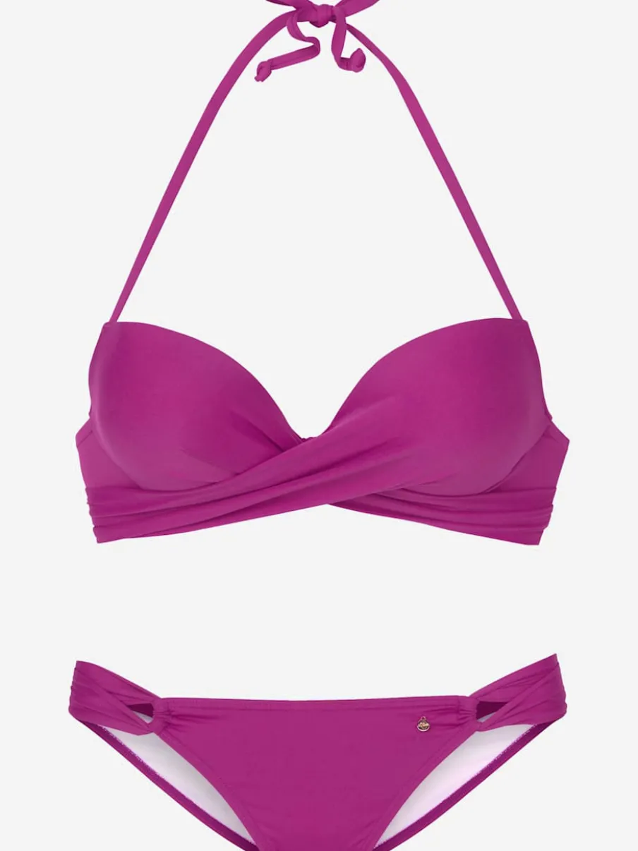 Bikini push-up avec bonnets doublés et ruban noué