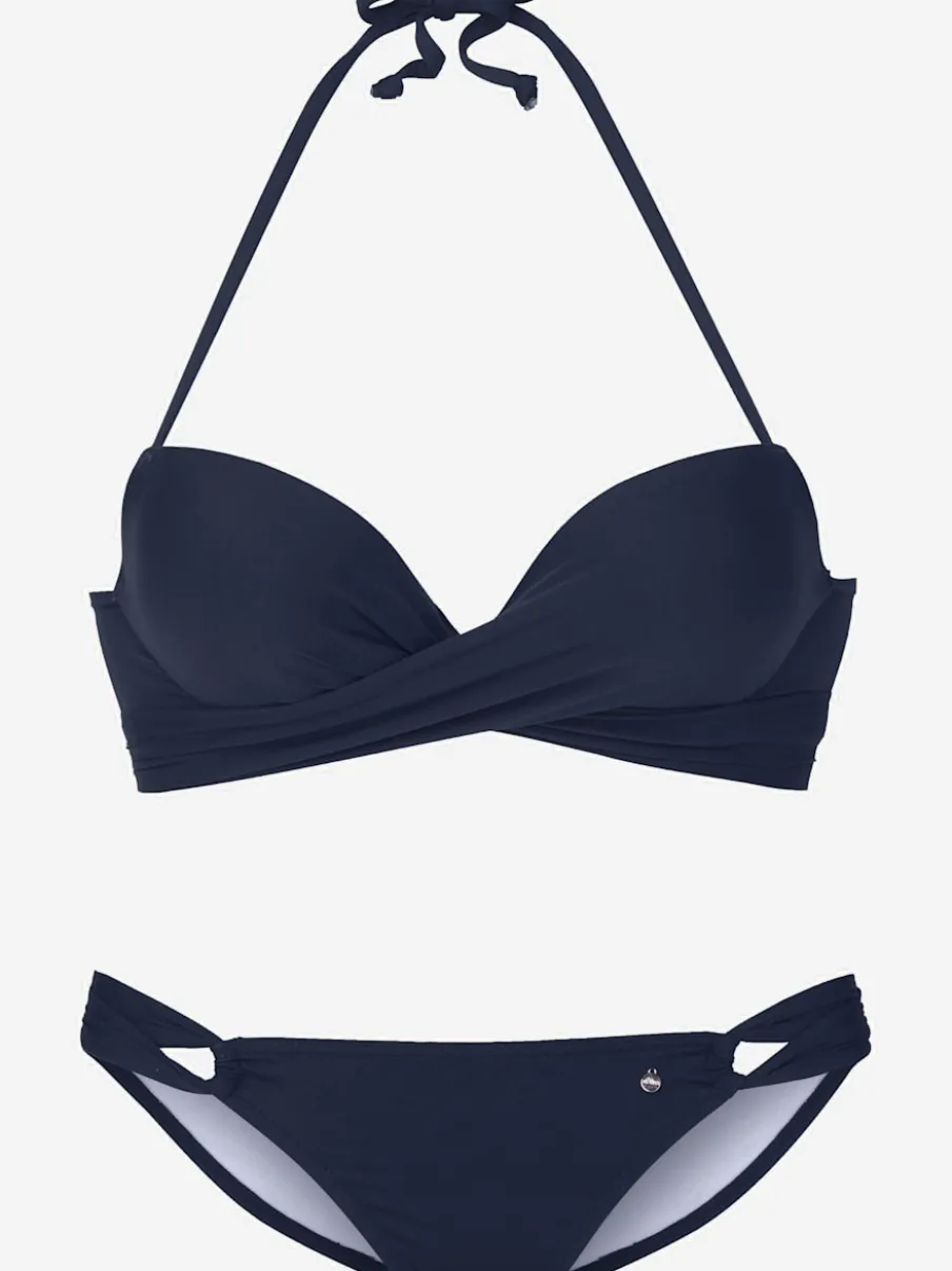 Bikini push-up avec bonnets doublés et ruban noué