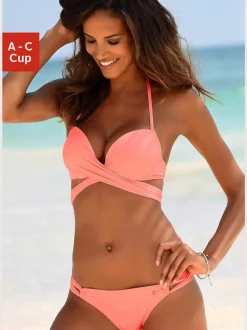 Bikini push-up avec bonnets doublés et ruban noué