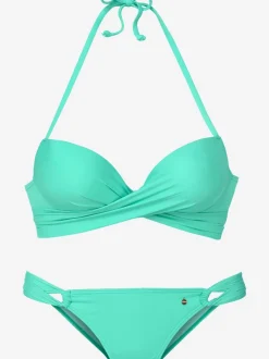 Bikini push-up avec bonnets doublés et ruban noué