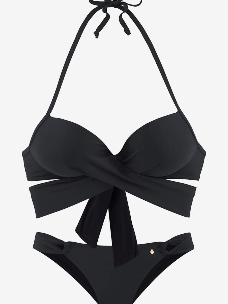 Bikini push-up avec bonnets doublés et ruban noué
