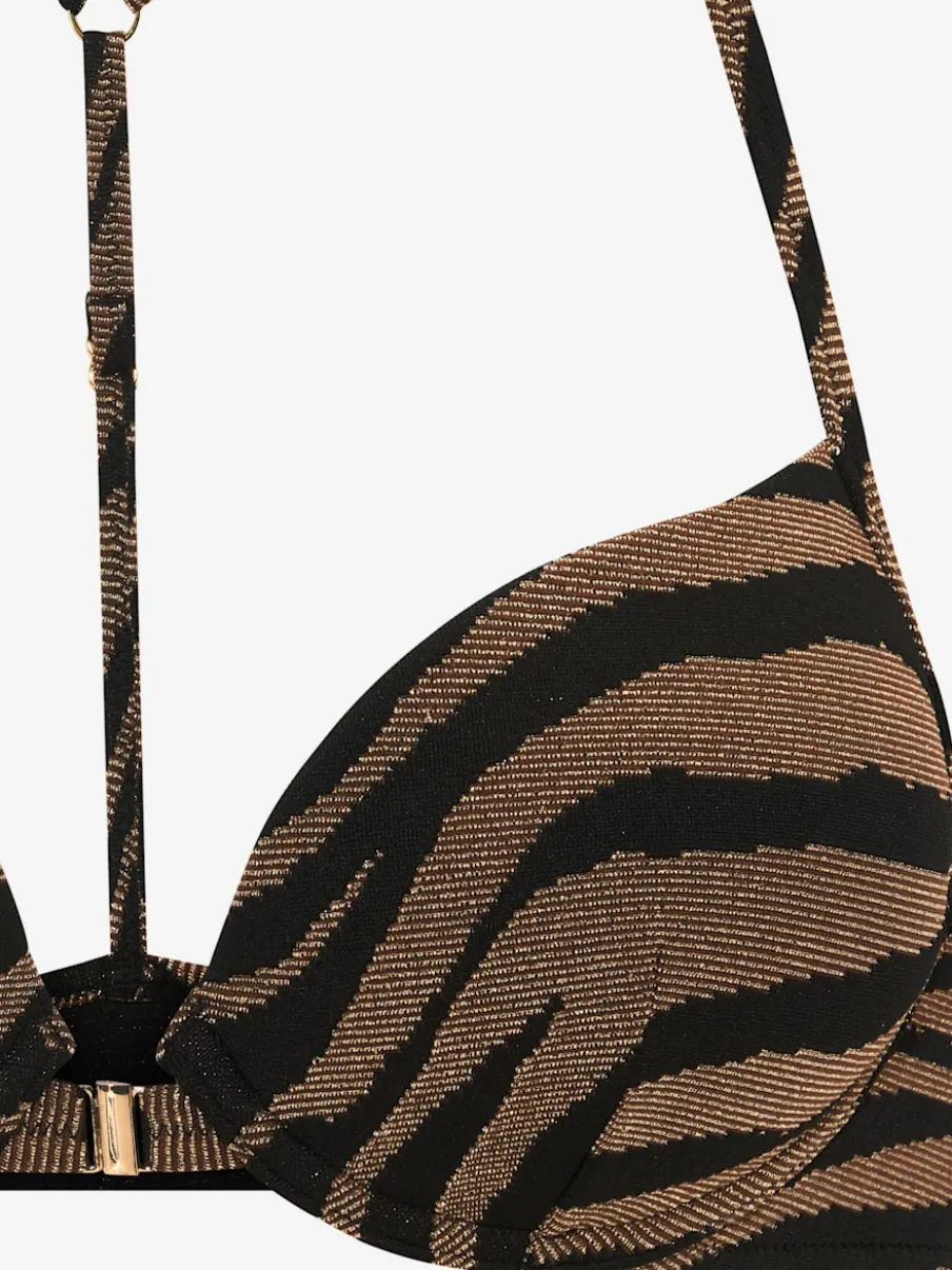 Bikini push-up avec matière structurée rayée et détails chic