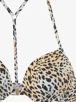 Bikini push-up à imprimé animal avec bonnets rembourrés et renfort intégré