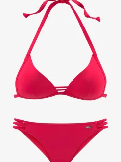 Bikinis triangle avec rubans décoratifs et bonnets rembourrés