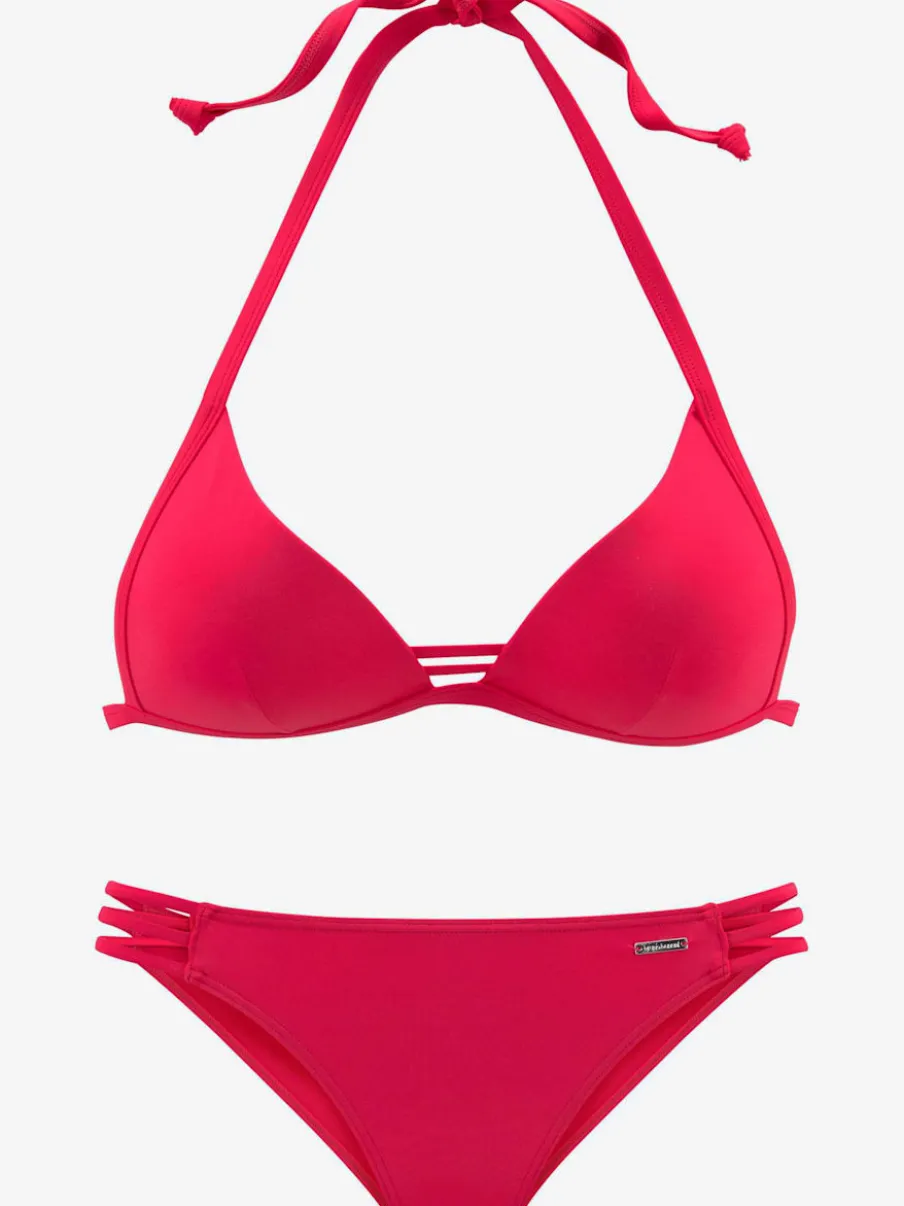 Bikinis triangle avec rubans décoratifs et bonnets rembourrés