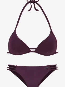 Bikinis triangle avec rubans décoratifs et bonnets rembourrés
