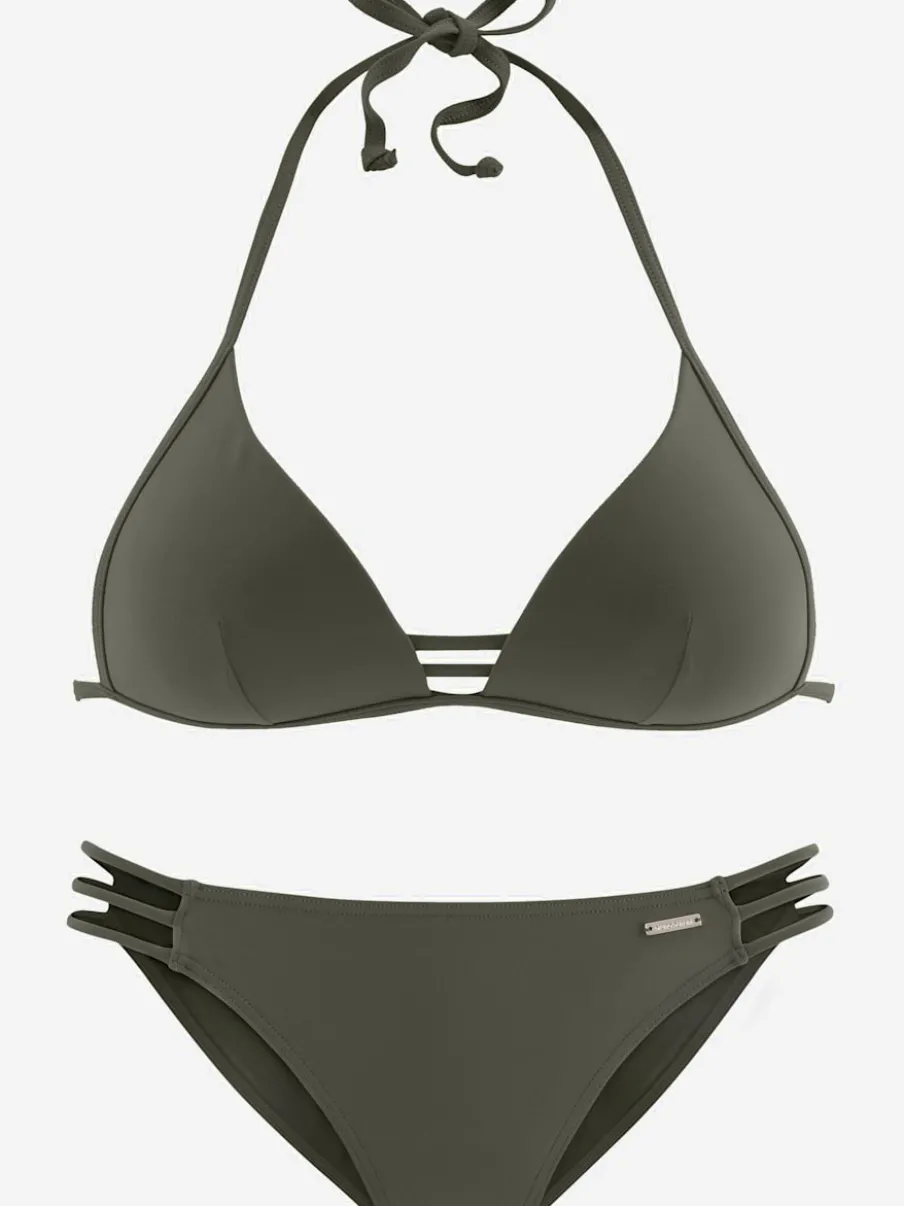 Bikinis triangle avec rubans décoratifs et bonnets rembourrés