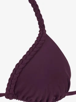 Bikini triangle ajustable avec détails tressés et bonnets amovibles