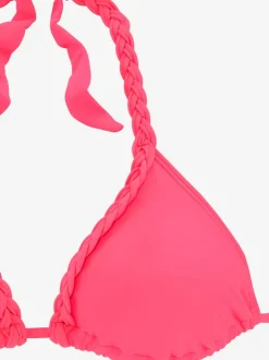 Bikini triangle ajustable avec détails tressés et bonnets amovibles