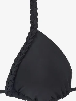 Bikini triangle ajustable avec détails tressés et bonnets amovibles