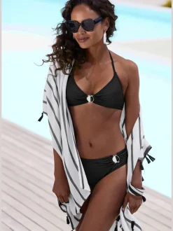 Bikini triangle avec bonnets amovibles et ceinture à revers