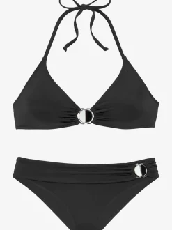 Bikini triangle avec bonnets amovibles et ceinture à revers