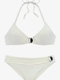 Bikini triangle avec bonnets amovibles et ceinture à revers