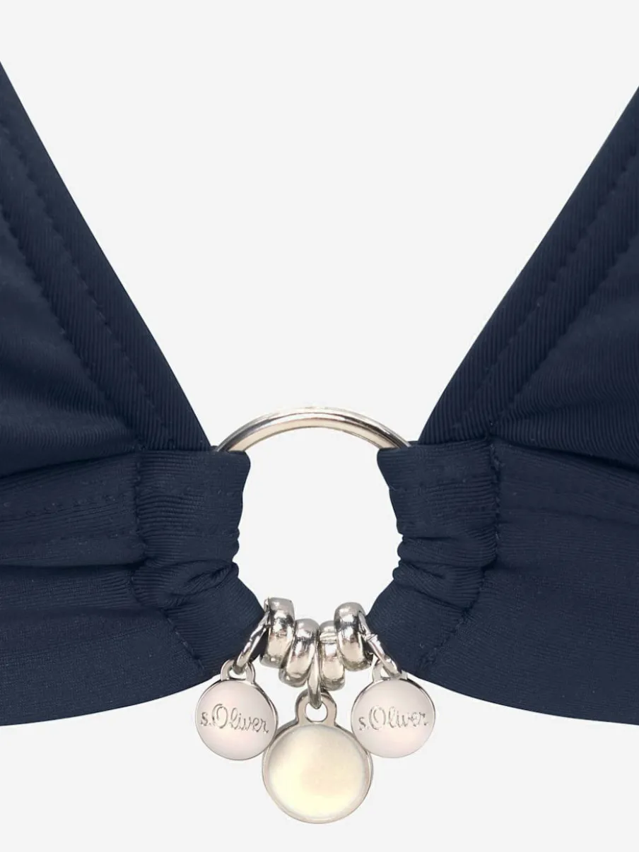 Bikini triangle avec bonnets amovibles et détails argentés
