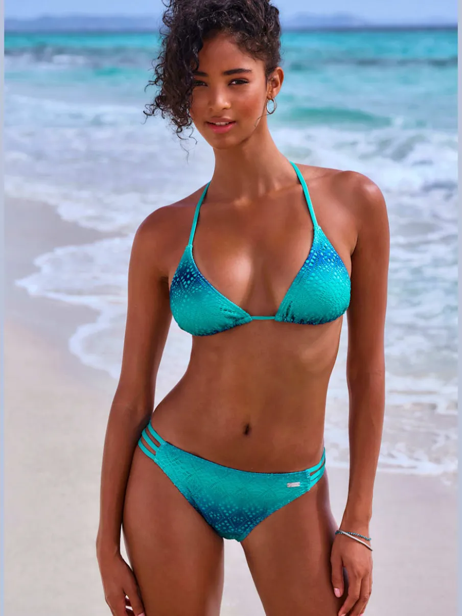 Bikini triangle avec dégradé de broderie ajourée et bretelles réglables